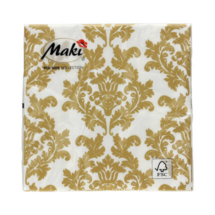 Serwetki 33x33 3w White&Gold Wallpaper 001805 (20) VS5991 01