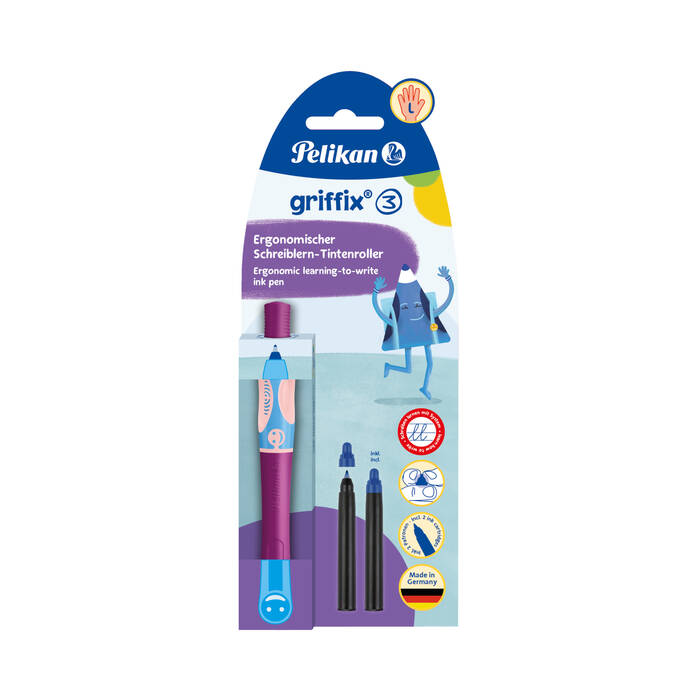 Pióro kulkowe do nauki pisania dla leworęcznych Sweet Berry fioletowe Pelikan Griffix VH4026 01
