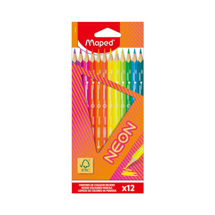 Kredki ołówkowe 12kol trókątne Neon Maped 831802 MA5176 01