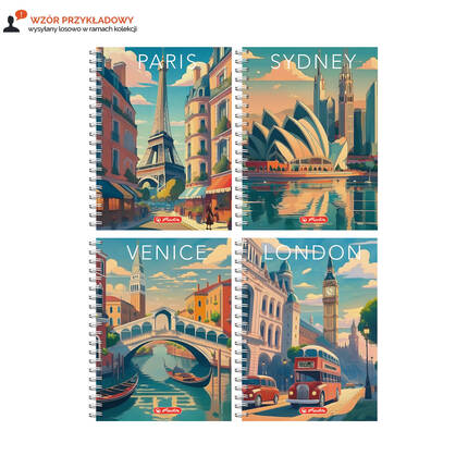 Kołozeszyt B5/100 kratka Retro City Herlitz 400196852 VH4054 02