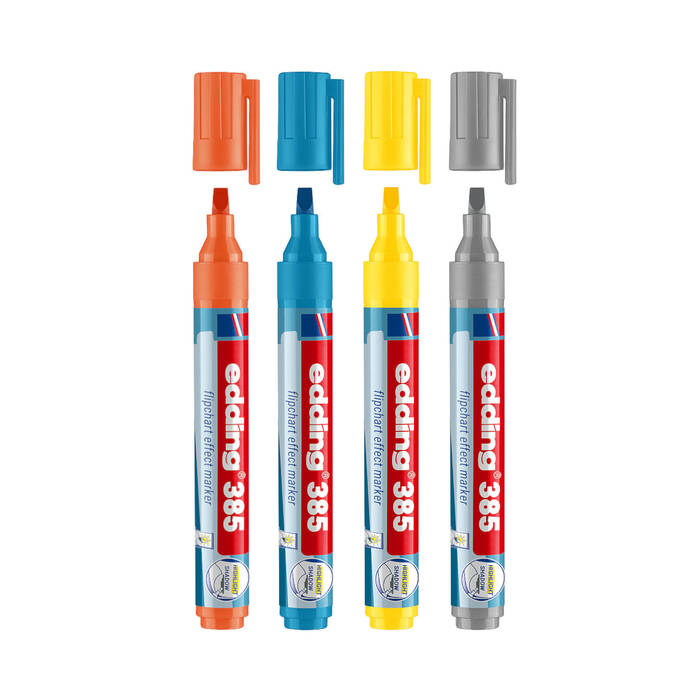 Marker flipchart 1.0-5.0mm 4kol Edding 385 EG5265 02