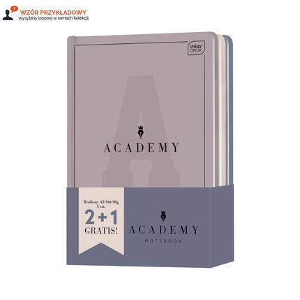 Brulion A5/96 kratka Academy Interdruk 90g - 3szt. IR1566 01