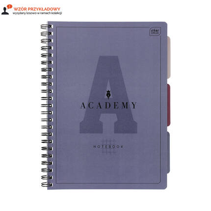 Kołozeszyt A4/100 kratka PP przekładki Academy Interdruk 90g IR0052 01