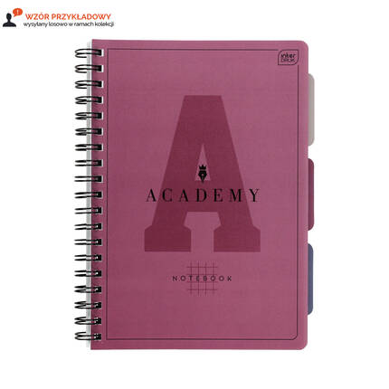 Kołozeszyt B5/100 kratka PP przekładki Academy Interdruk 90g IR0053 01