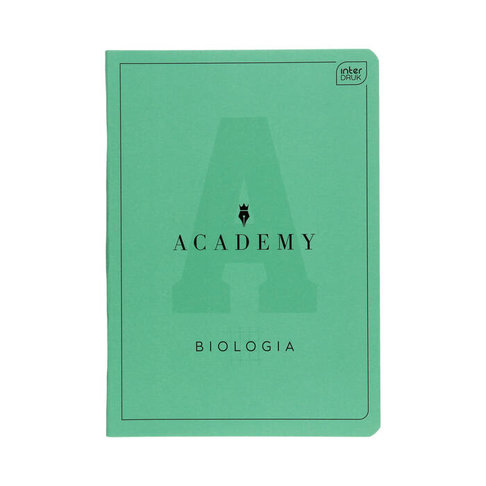Zeszyt A5/60 kratka Academy Biologia Interdruk 90g IR1351 01