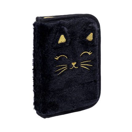 Piórnik z wyposażeniem pojedynczy 1klapka Fluffy Kitty Black AC11 VK8164 01