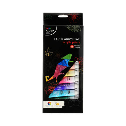 Farby akrylowe Kidea 12 kolorów 12ml VD0499 01