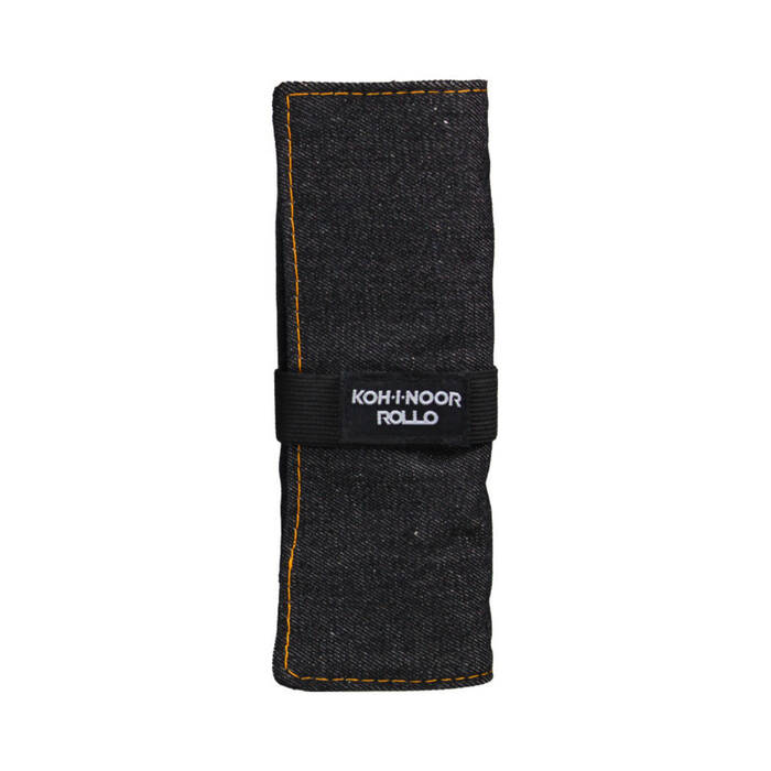 Piórnik zwijany czarny jeans KIN AR1232 02