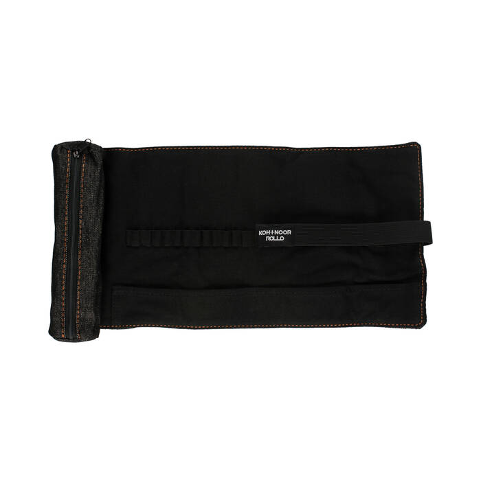 Piórnik zwijany czarny jeans KIN AR1232 03