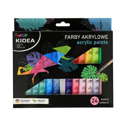 Farby akrylowe Kidea 24 kolory 12ml VD0498 01