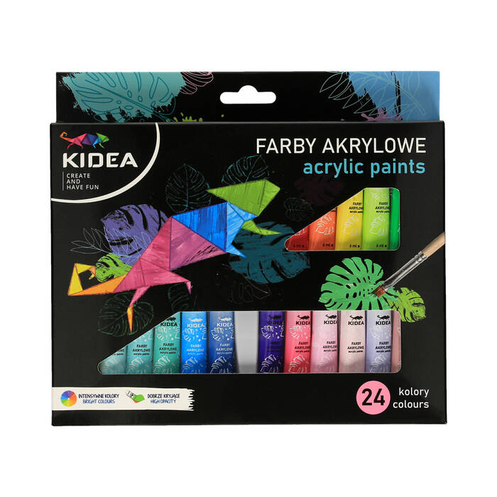 Farby akrylowe Kidea 24 kolory 12ml VD0498 01