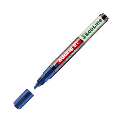 Marker olejowy 1.0-2.0mm niebieski okrągły Edding 51 EcoLine EG4036 02