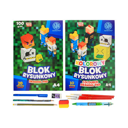 Wyprawka szkolna 20elementów XL Pixel One Astra 601124013 AZ0494 02