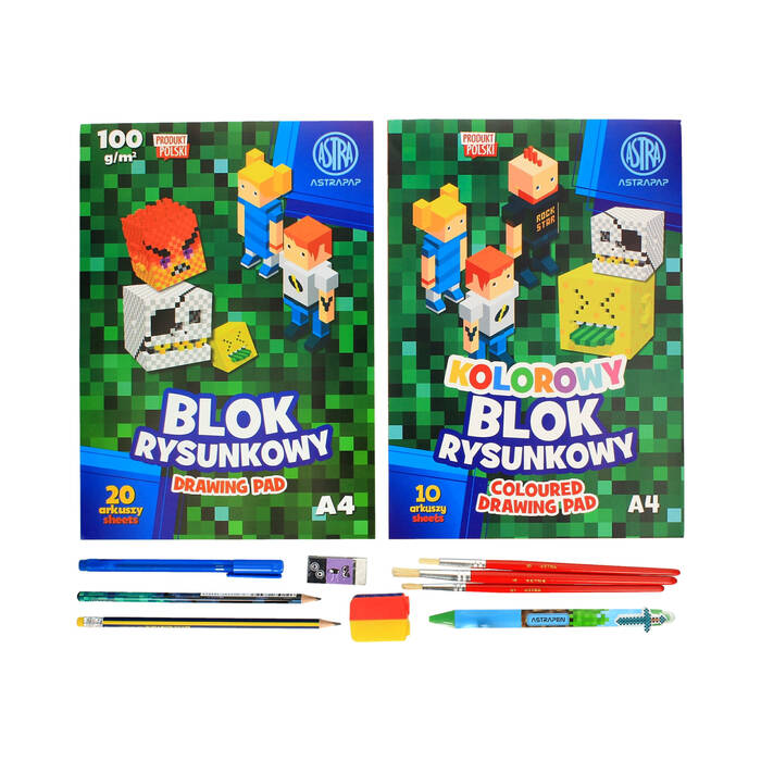 Wyprawka szkolna 20elementów XL Pixel One Astra 601124013 AZ0494 02