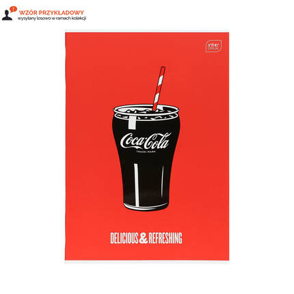 Zeszyt A4/32 linia kolor mat+UV Coca Cola Interdruk 70g IR1764 01