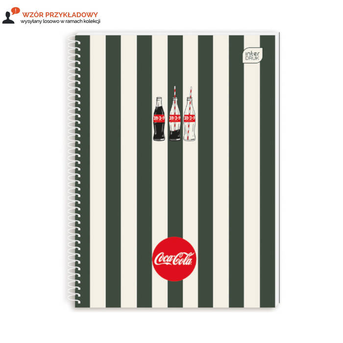 Kołozeszyt A5/100 kratka Soft Touch Coca Cola Interdruk IR1774 01