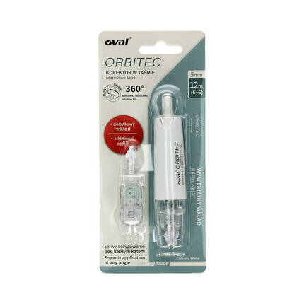 Korektor taśma 5mmx12m z wkładem QSR-506/1R Oval biały KA5287 01