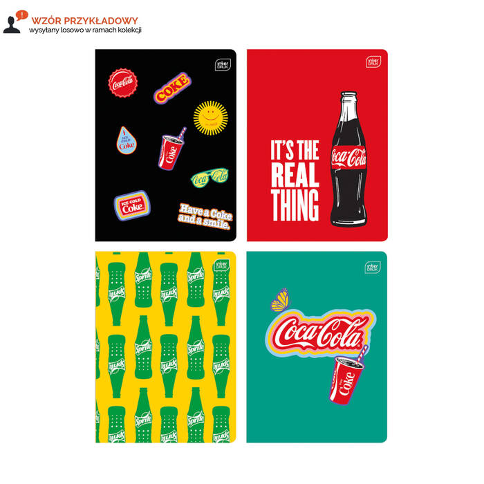 Zeszyt A5/32 linia kolor mat+UV Coca Cola Interdruk 70g IR1762 02