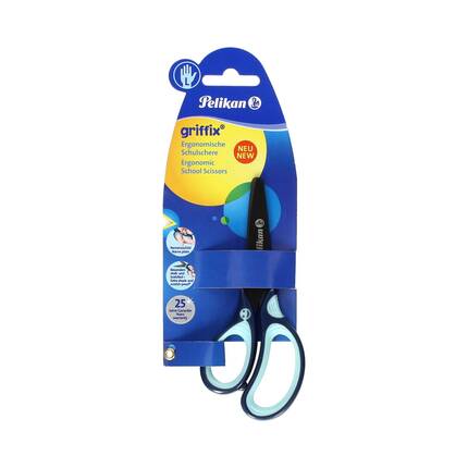 Nożyczki ergonomiczne dla leworęcznych 14cm niebieskie Pelikan Griffix OL1051 02