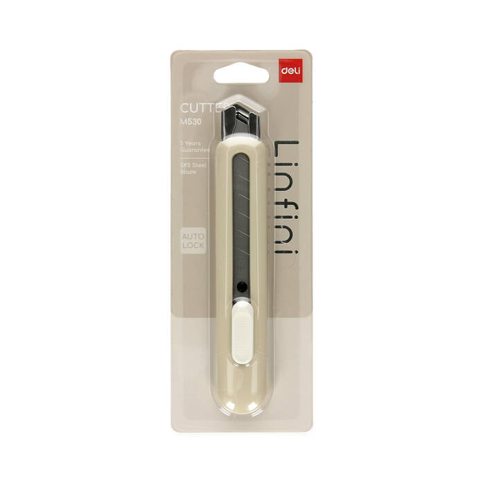 Nożyk do papieru 18mm beżowy Deli EM530 DE2060 01