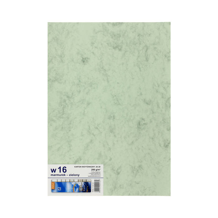 Karton wizytówkowy A4 200g zielony/marmur W16 (20) VK0848 01