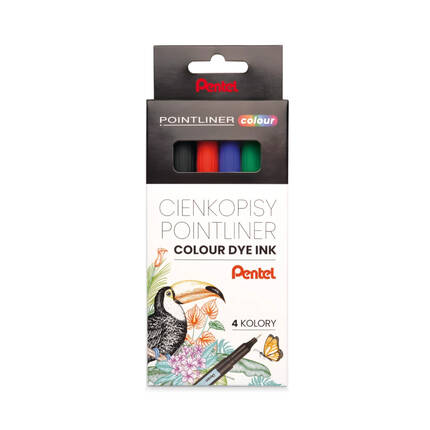 Cienkopis 0.4mm 4kol Pentel S40-ST4PL PN1341 01