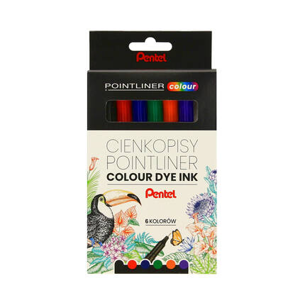 Cienkopis 0.4mm 6kol Pentel S40-ST6PL PN1342 01