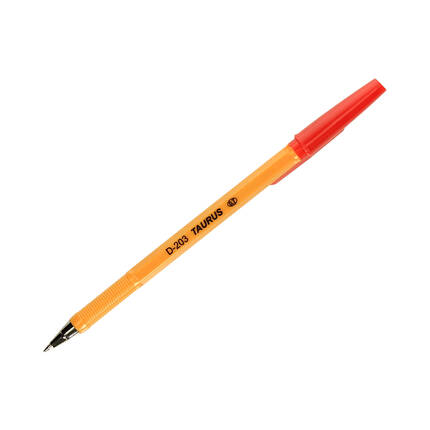 Długopis 0.7mm czerwony żółta obudowa Taurus D-203 TU1353 02