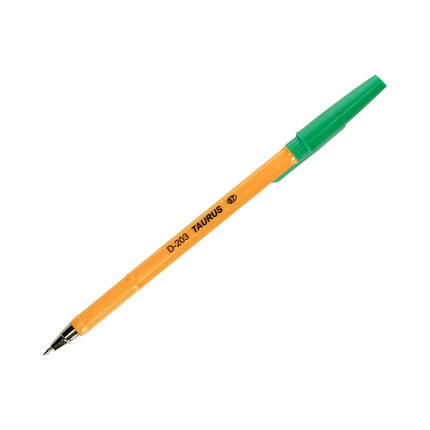 Długopis 0.7mm zielony żółta obudowa Taurus D-203 TU1354 02