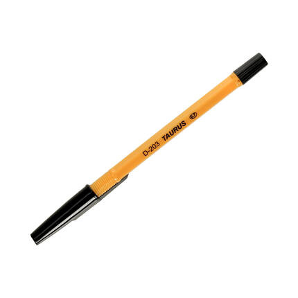 Długopis 0.7mm czarny żółta obudowa Taurus D-203 TU1352 01