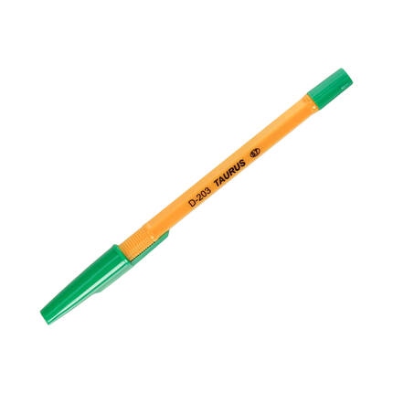 Długopis 0.7mm zielony żółta obudowa Taurus D-203 TU1354 01