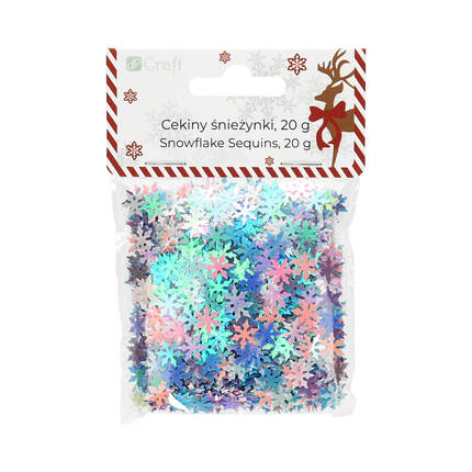 Cekiny opalizujące pastel Śnieżynki 20g DP1877 02