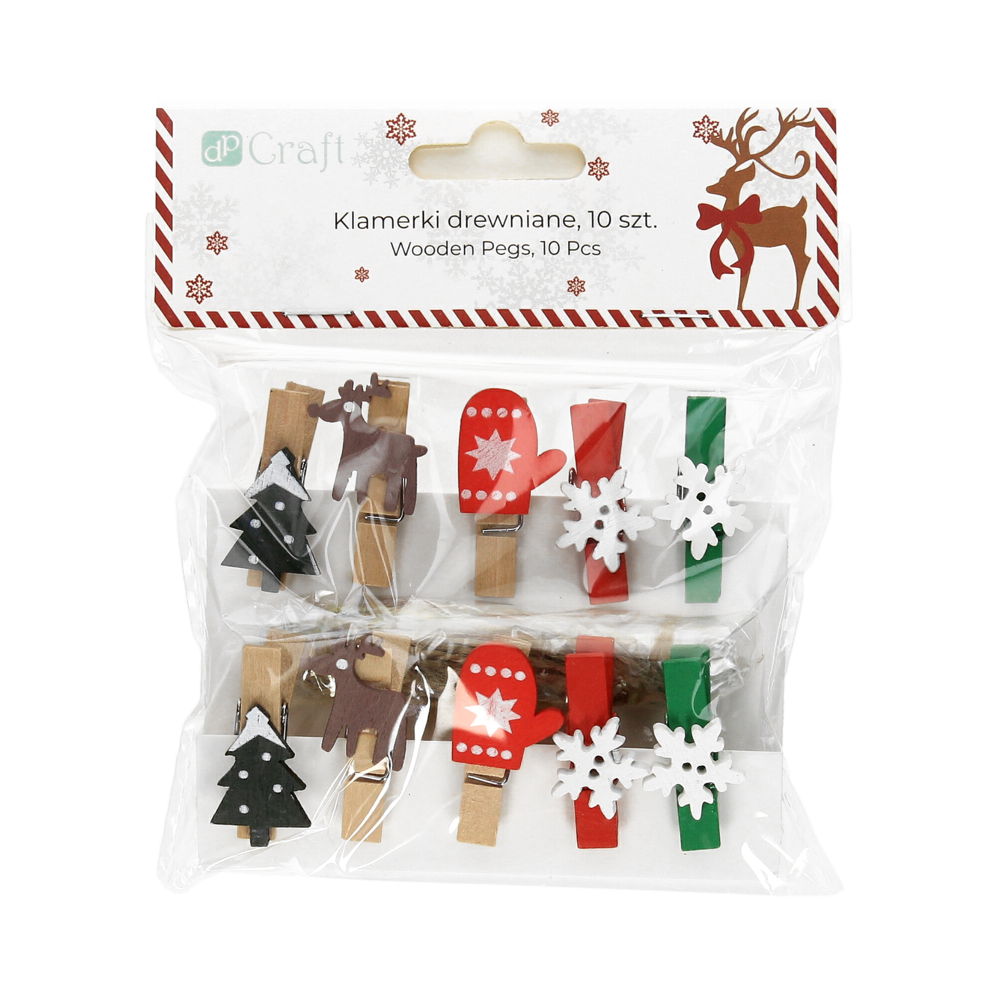 Klamerki drewniane motyw świąteczny (10) DP1861 01 Klamerki drewniane motyw świąteczny (10) DP1861 01