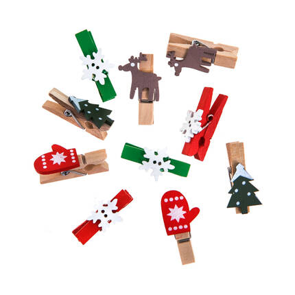Klamerki drewniane motyw świąteczny (10) DP1861 02