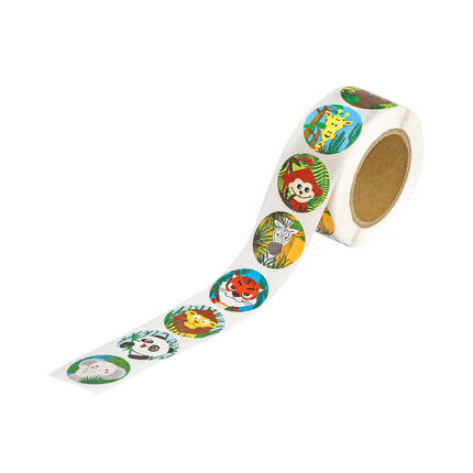 Naklejki motywacyjne na rolce Zwierzątka Dżungla (500) DP1884 01