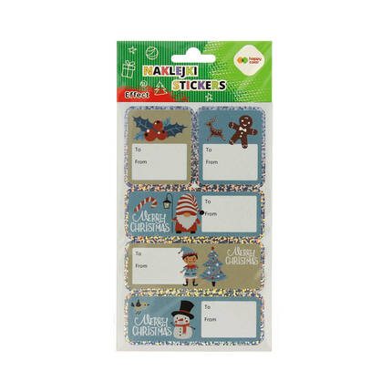 Naklejki ozdobne Effect 10x20cm Xmas Blue Tag HappyColor ST8366 01