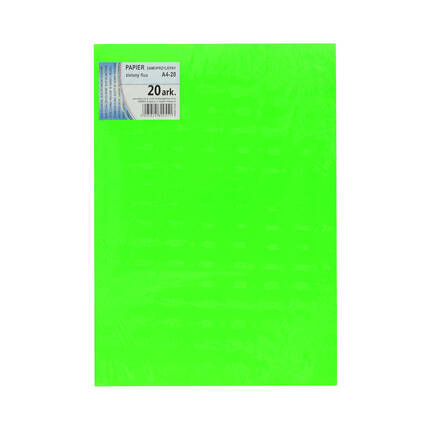 Papier samoprzylepny A4 fluo/zielony (20) Kreska KR2058 01