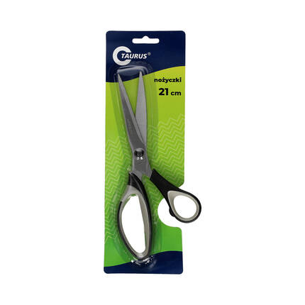 Nożyczki 21cm z gumowym uchwytem blister Taurus TU1465 01