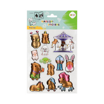Naklejki ozdobne 3D POP UP 146x240 Kapibara Fun HappyColor ST8386 01