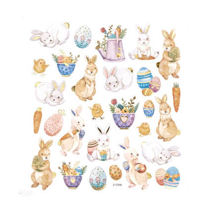 Naklejki z brokatem Króliczki i pisanki (28) DP0212 01