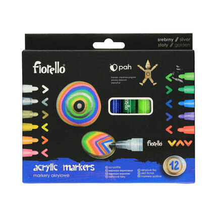 Marker akrylowy 12kol GR-1106 Fiorello KA5103 01
