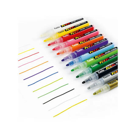 Marker akrylowy 12kol GR-1106 Fiorello KA5103 02