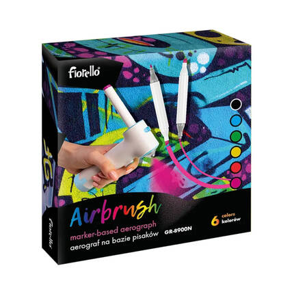 Zestaw pistolet do malowania + markery 6kol Airbrush Fiorello GR-8900N KA6553 01