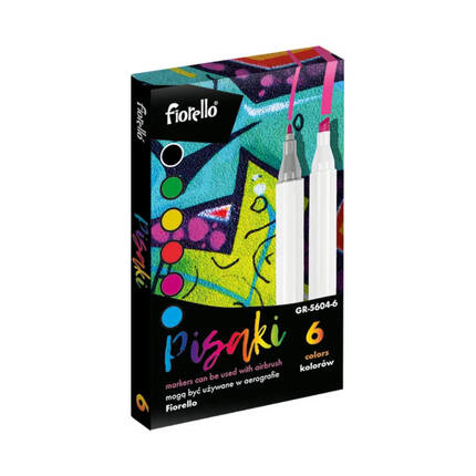 Markery 6kol do pistoletu Airbrush Fiorello GR-5604-6 KA6554 01