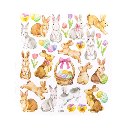 Naklejki brokatowe Wielkanocne Zające (29) DP7595 02